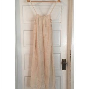 Oak + Fort Drawstring Neckline O/S Cream Dress